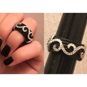 Alor Noir Cable 6 Row Ring